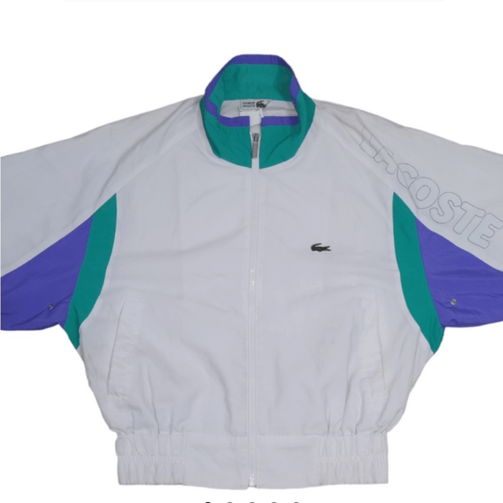 Lacoste Green and Purple Windbreaker Jacket Vintage